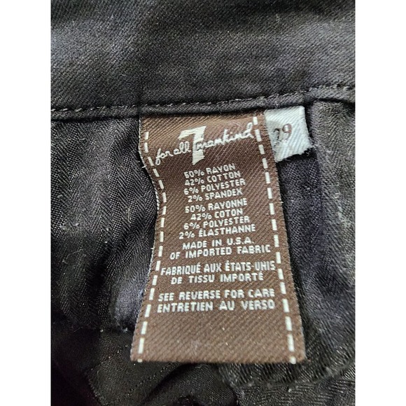 7 For All Mankind Women's Size 29 Black Denim Kimmie Straight Leg Jeans - Picture 5 of 6